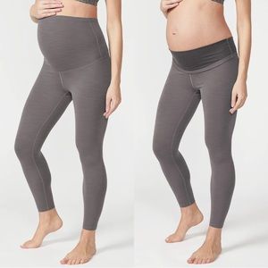 Beyond Yoga Maternity Heather Rib Midi Leggings
